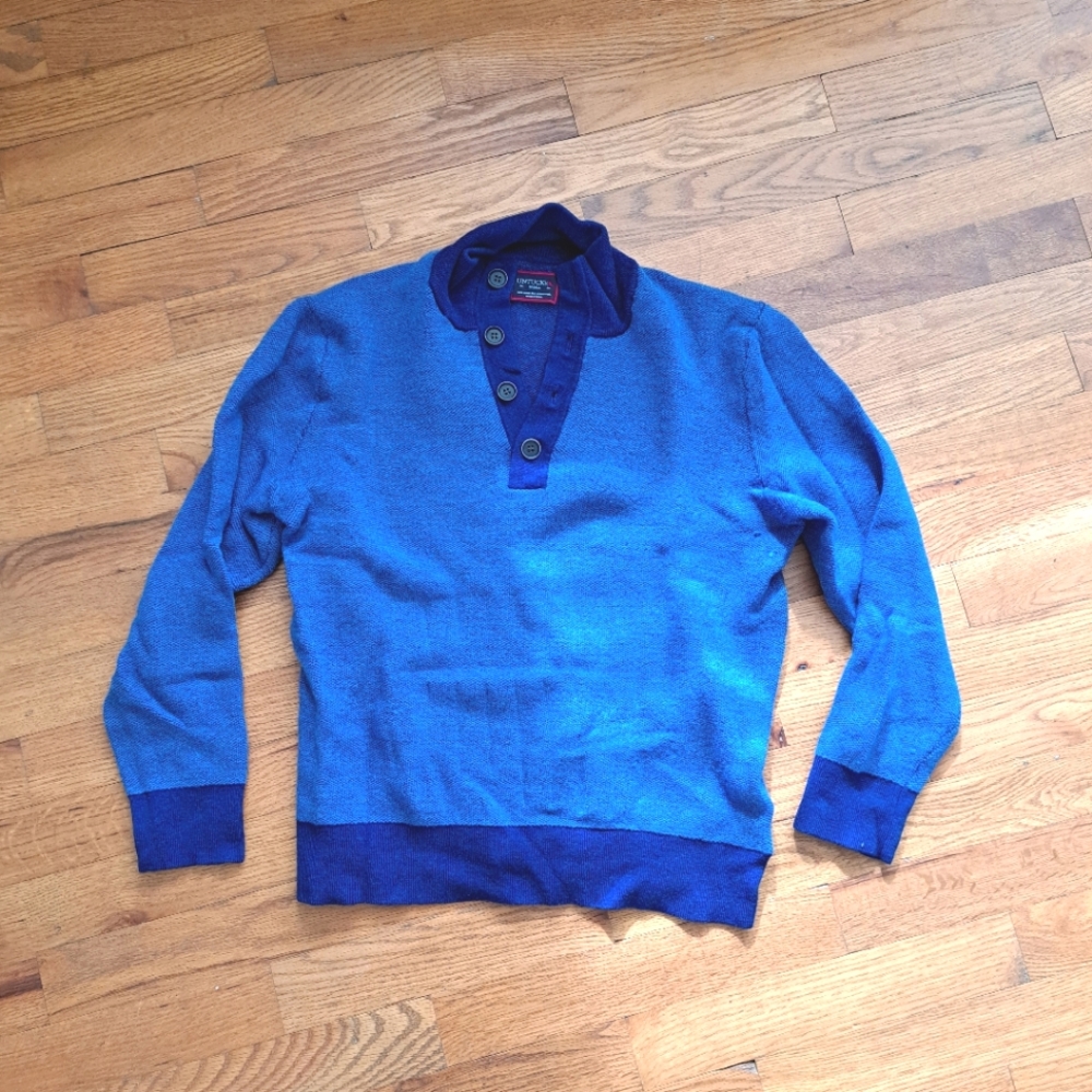 UntuckIt Blue Half-Button Sweater Sz S